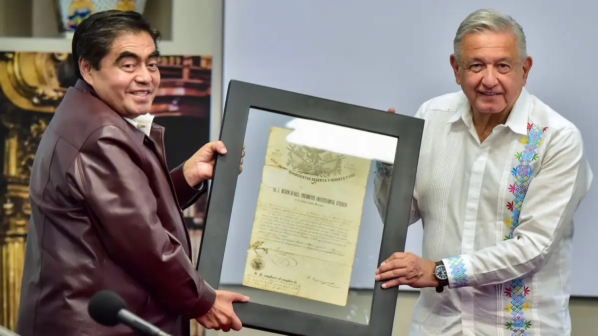 Miguel Barbosa y Andrés Manuel López Obrador.