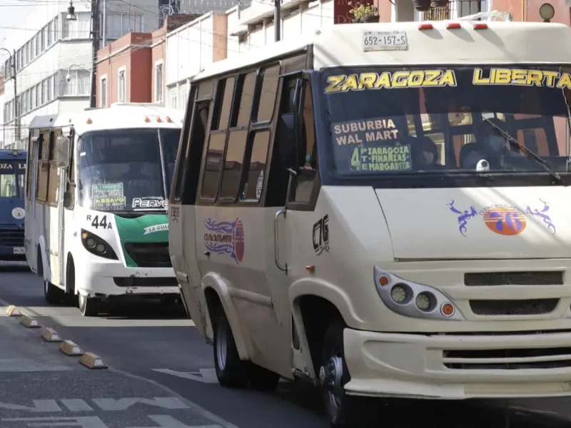 Transporte público en Puebla.