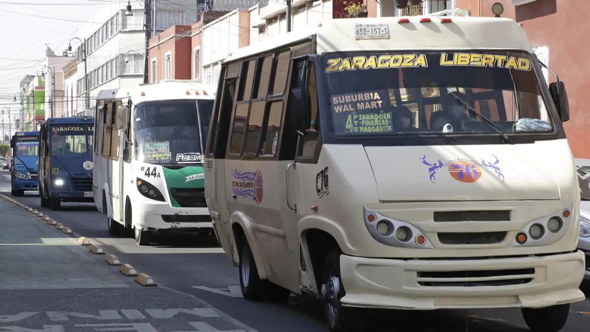 Transporte público en Puebla.