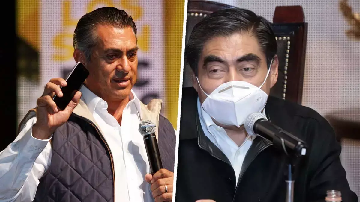 Miguel Barbosa, gobernador de Puebla y Jaime Rodríguez, exmandatario de Nuevo León.