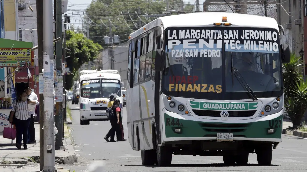 Transporte público en Puebla.