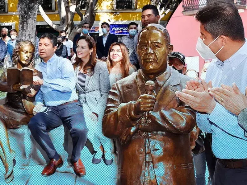 8 esculturas de personalidades de Puebla en el corredor 5 de Mayo