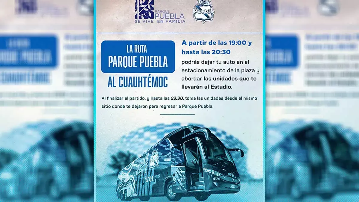 Parque Puebla ofrece estacionamiento para el partido del Puebla.