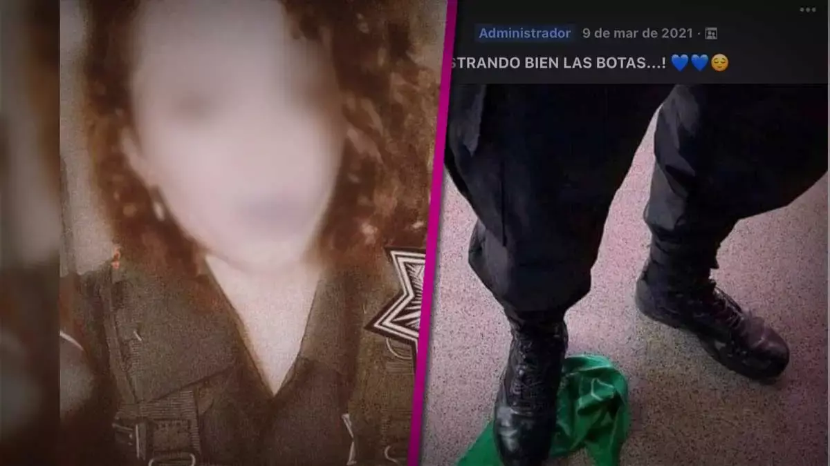 Policía presume foto pisoteando el pañuelo feminista