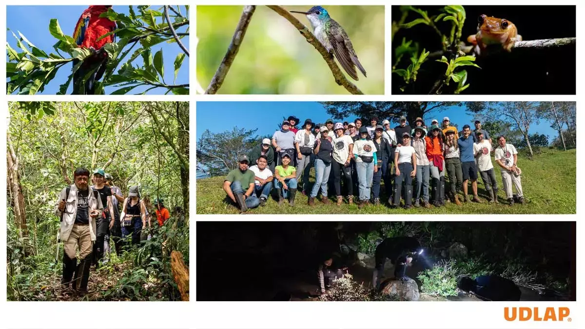 Estudiantes de Biología realizan prácticas de campo en una reserva ecológica.