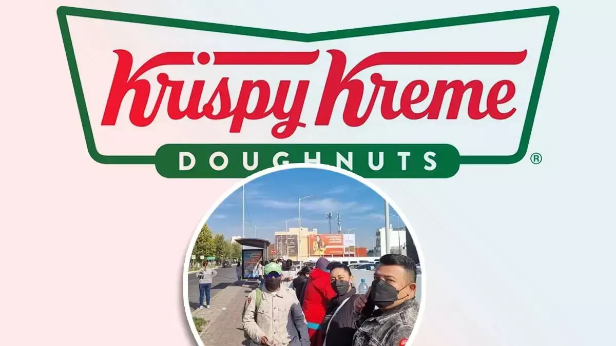 Poblanos hacen largas filas por apertura de Krispy Kreme.