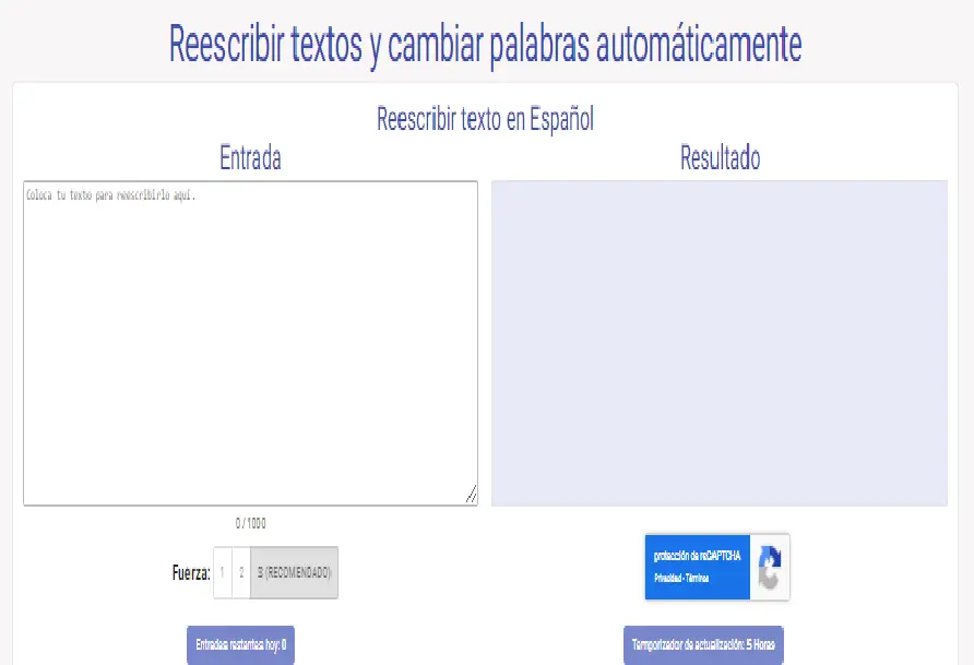 Recuadros en Smodin para transcribir texto