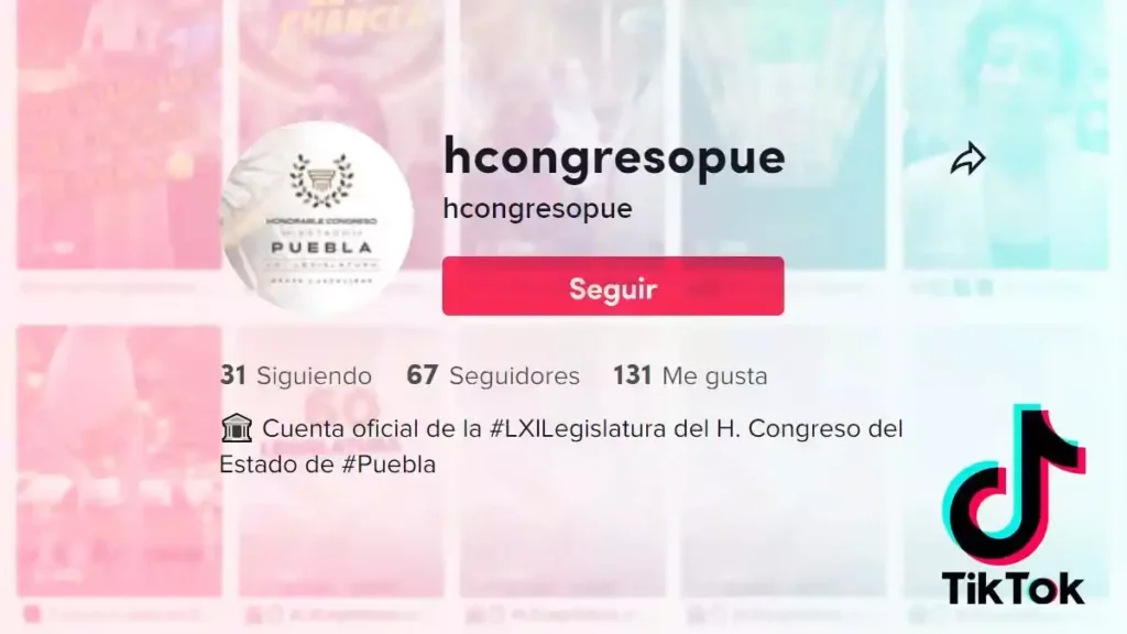 TikTok del Congreso de Puebla.