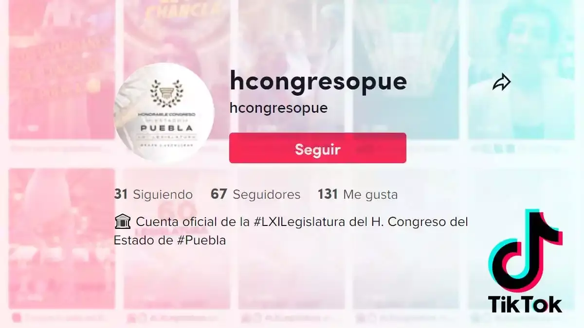 TikTok del Congreso de Puebla.