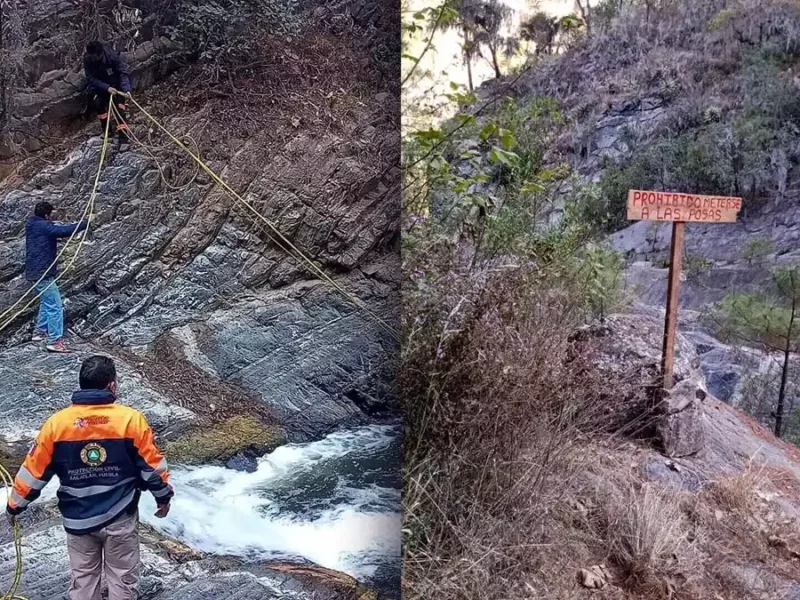 Tras varias horas de búsqueda, encuentran el cadáver del turista que fue arrastrado por un río en Zacatlán