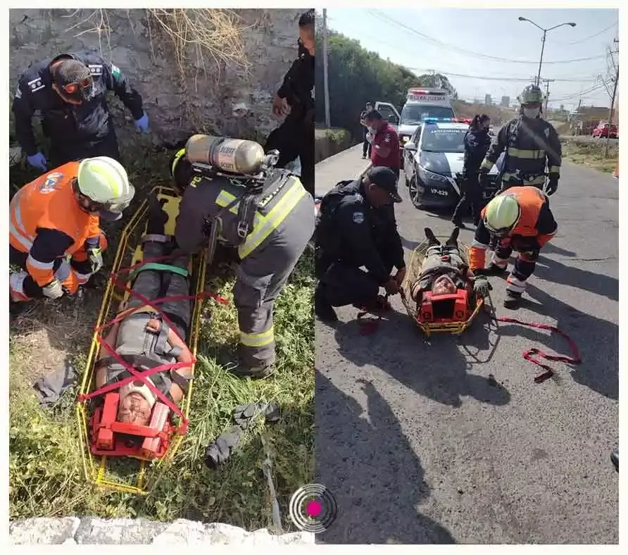 Volcadura y caída deja personas heridas en Mayorazgo