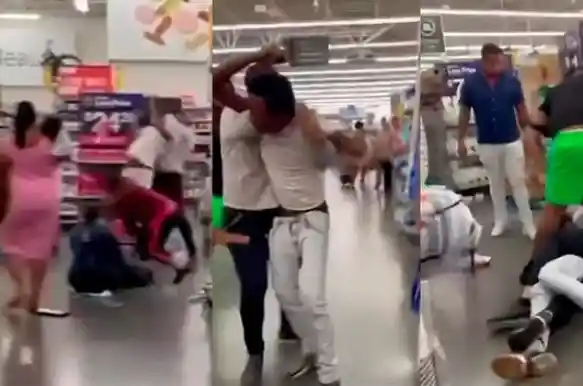 Varios clientes de la tienda ayudaron a la joven y detuvieron a su atacante.