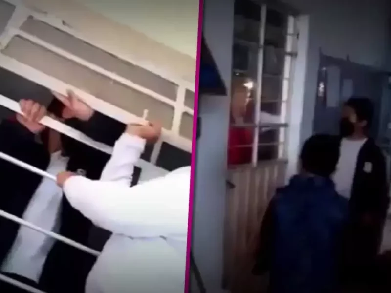 Alumnos encerrados en Teziutlán.
