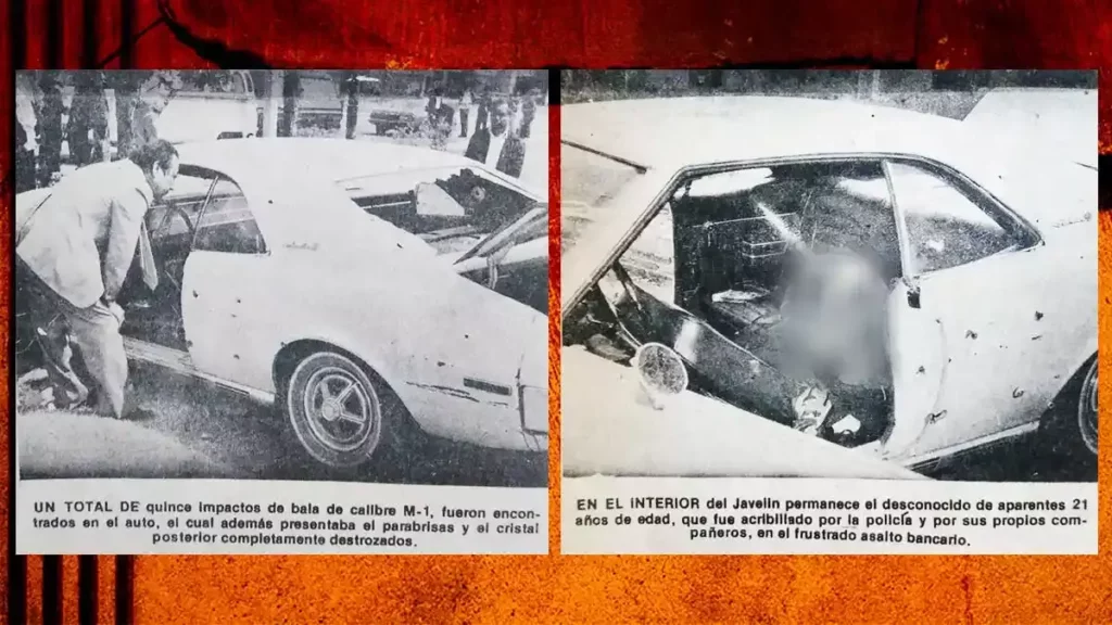 El vehículo en el que encontraron al ladrón muerto era un Javelin con placas de la Ciudad de México.