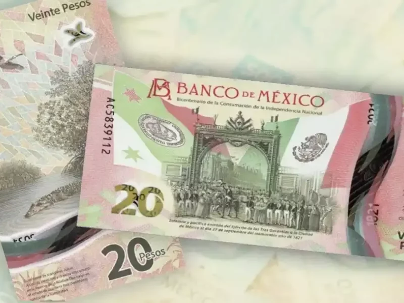Billete de 20 pesos.