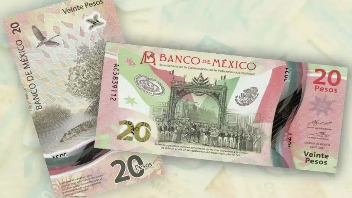 Billete de 20 pesos.