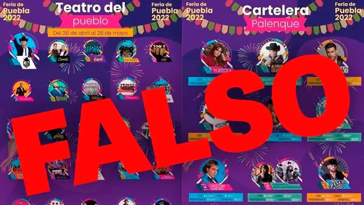 Cuidado con la publicidad falsa de la Feria de Puebla.