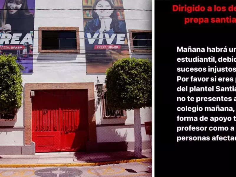 Alumnos de la Preparatoria UPAEP llaman a paro