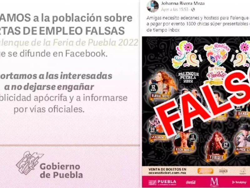 Vacantes palenque falsas en Puebla.