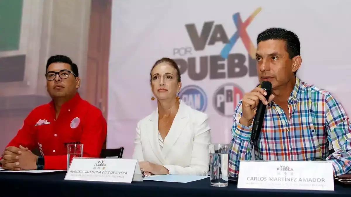 PRI, PAN y PRD en Puebla.