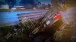 Una camioneta terminó volcada en la autopista México-Puebla; la dejan abandonada