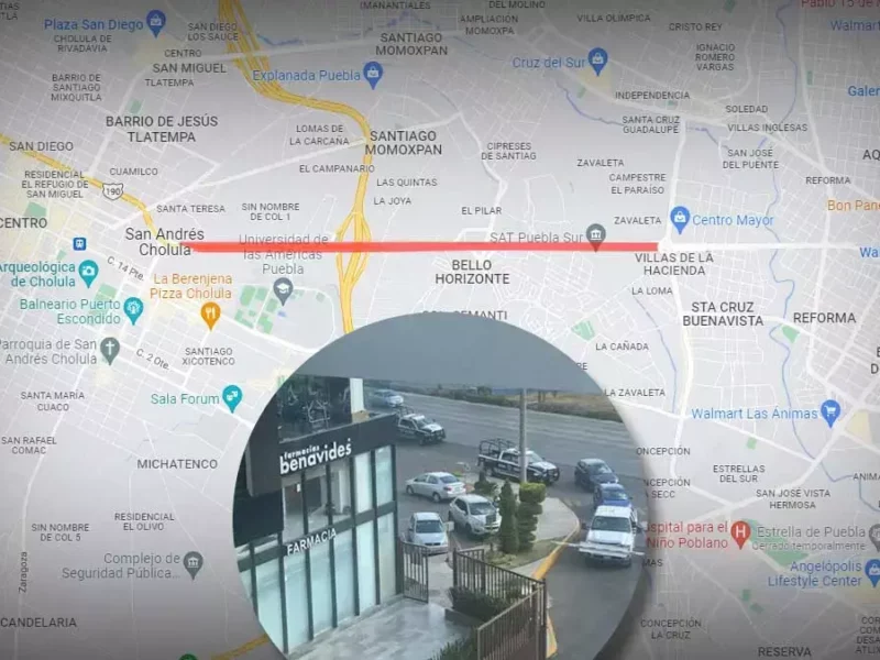 Registran balacera en San Andrés Cholula.