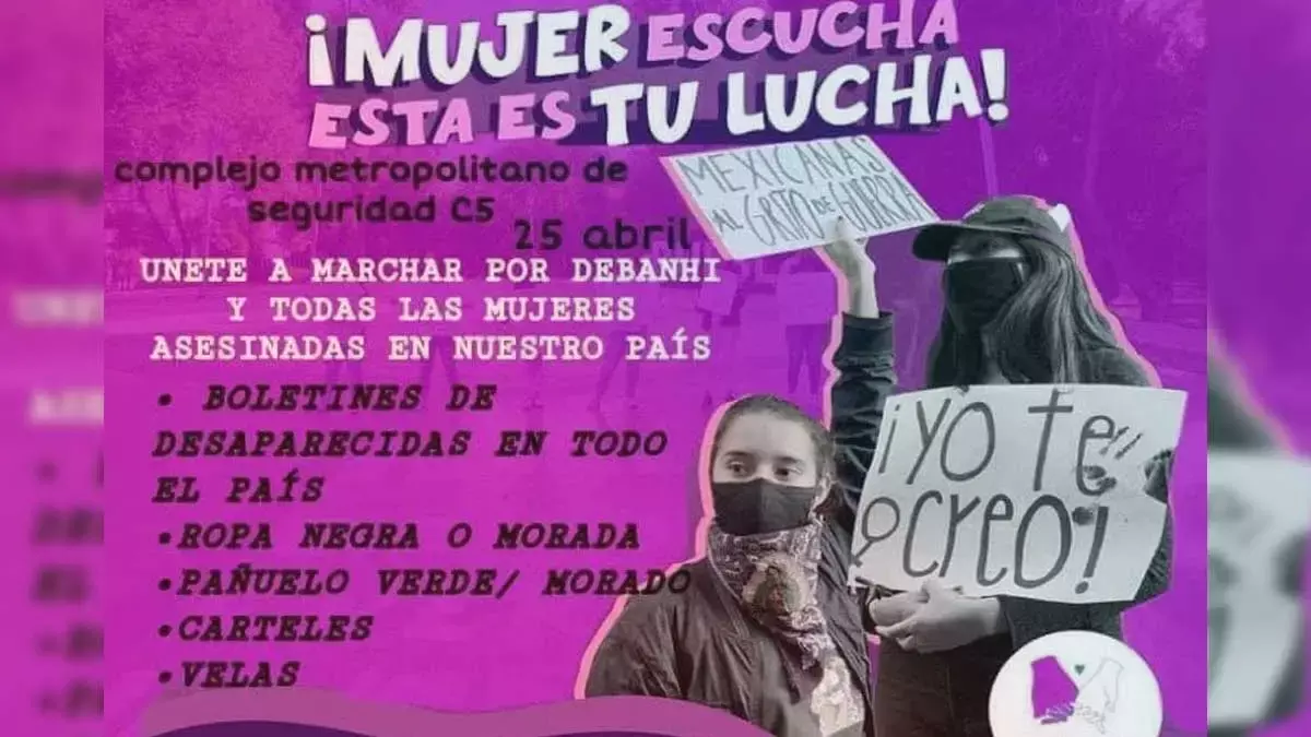 Convocan a manifestación en el C5 de Puebla por Debanhi Escobar.