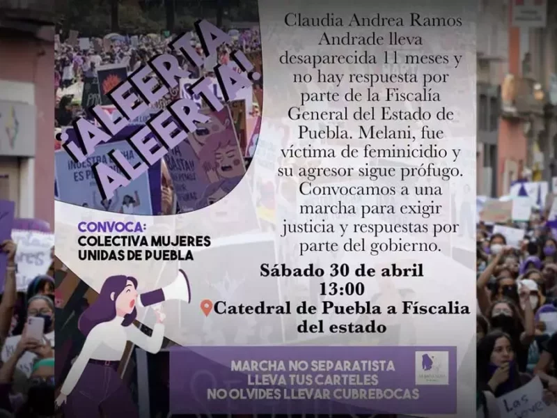 Justicia por feminicidios: Mujeres Unidas de Puebla convoca a marcha