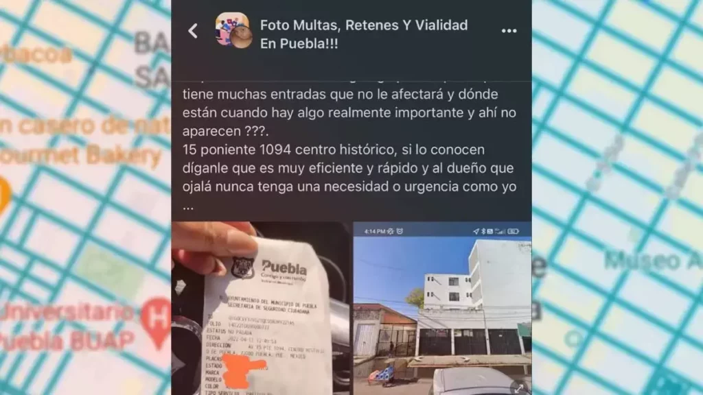 Poblano se estaciona en lugar prohibido: lo multan, se queja