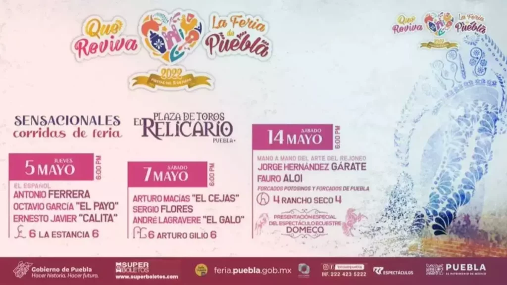 Este es el programa de corridas de toros de la Feria de Puebla