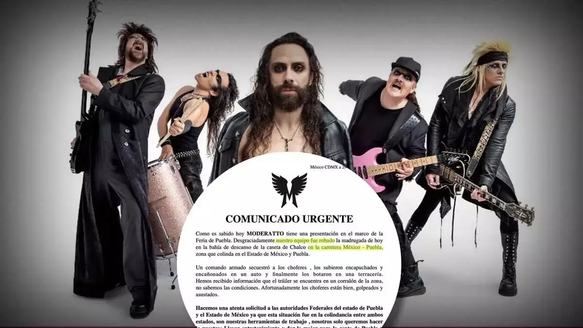 e roban equipo a Moderatto de camino a la Feria de Puebla.
