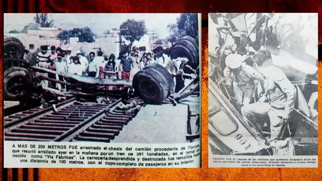 Choque de tren con camión en 1978