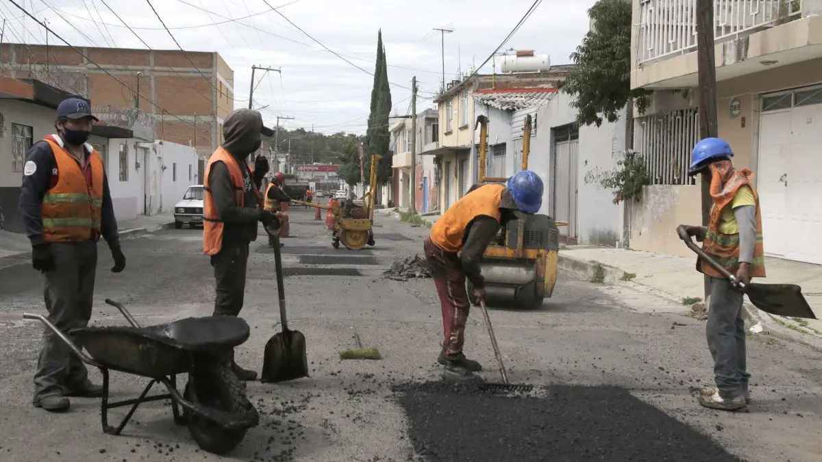 Bacheo en Puebla.