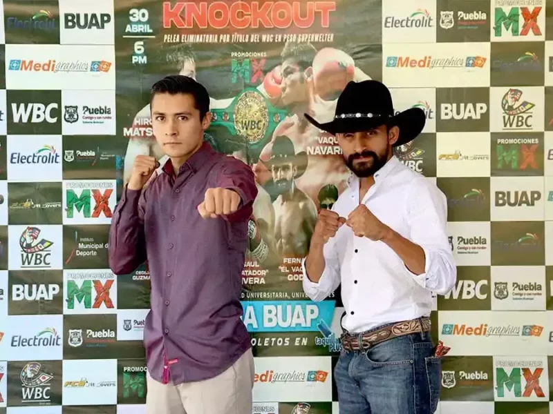 Saúl Rivera y Fernando Godos, boxeadores poblanos.