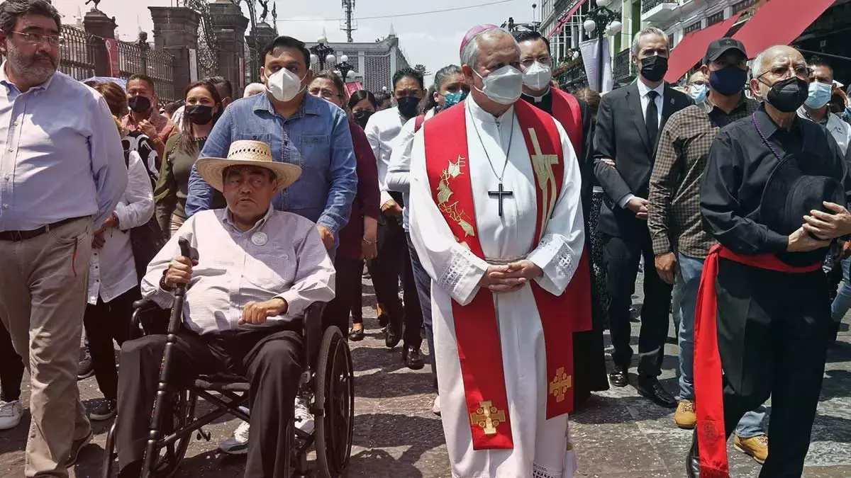 Procesión del Viernes Santo en Puebla.