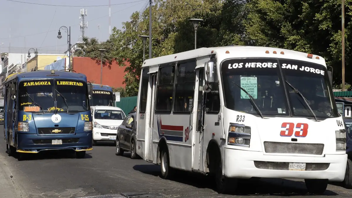Transporte público en Puebla.