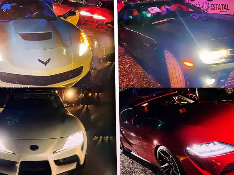 Aseguran 4 autos involucrados en arrancones en Puebla.