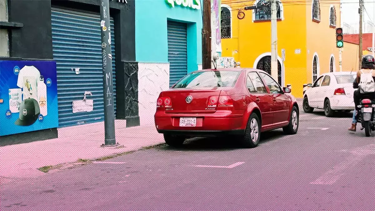 Así lucen los cajones de estacionamiento para parquímetros