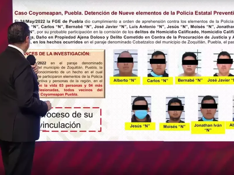 Detención de policías de Coyomeapan llega a la mañanera de AMLO.