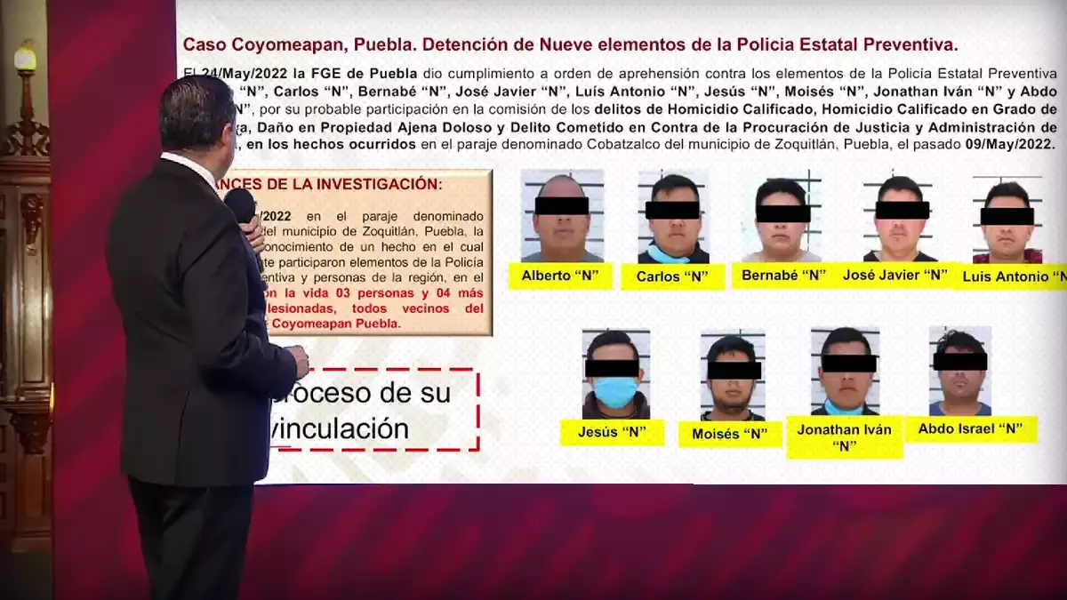 Detención de policías de Coyomeapan llega a la mañanera de AMLO.