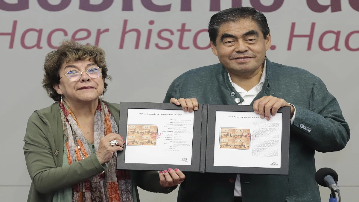Cancelación de estampilla conmemorativa por batalla del 5 de Mayo.