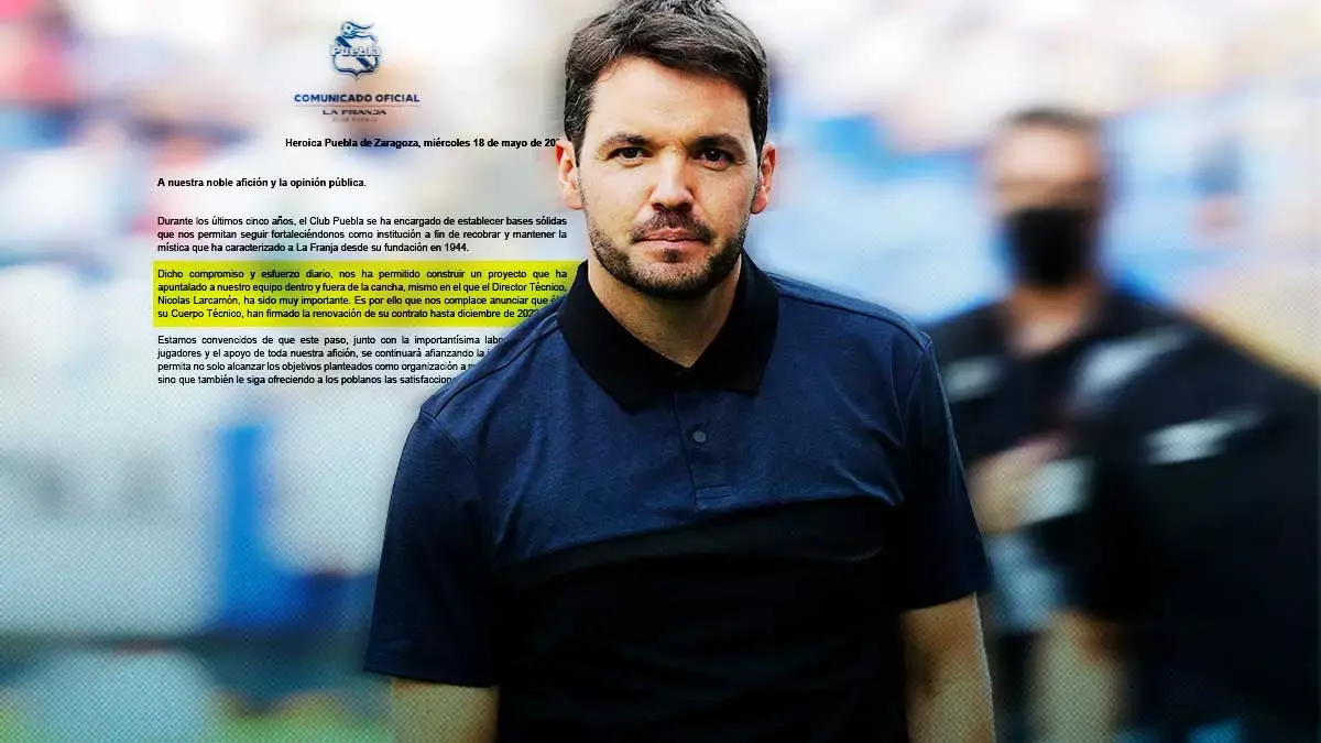 Nicolás Larcamón se queda en el Puebla hasta 2023