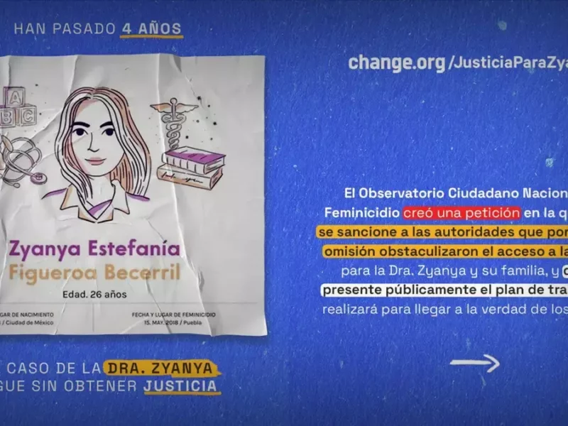 Por bloqueo al feminicidio de Zyanya piden sanción para fiscales de Puebla.