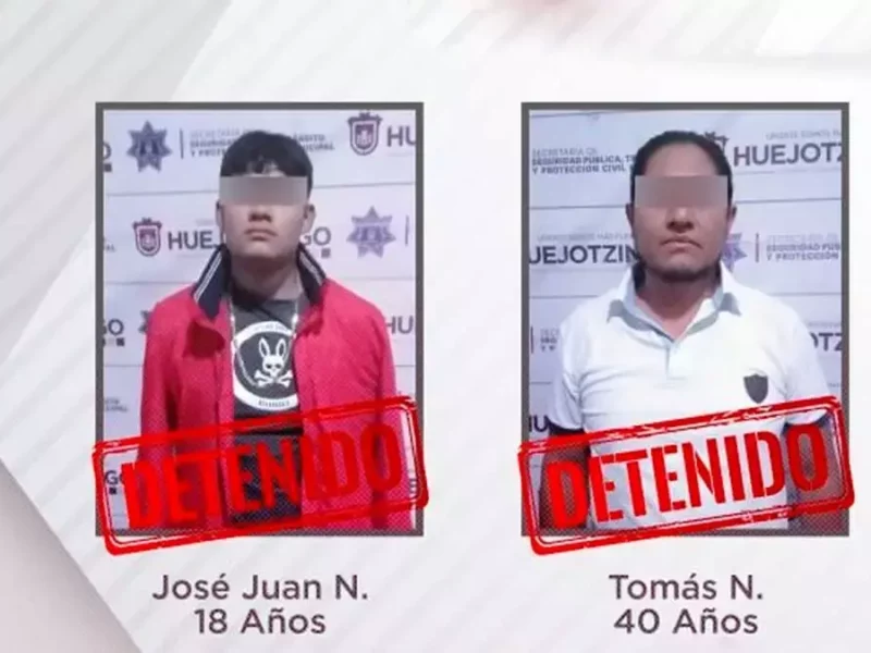 Detienen a dos por robo de tienda de conveniencia en Huejotzingo