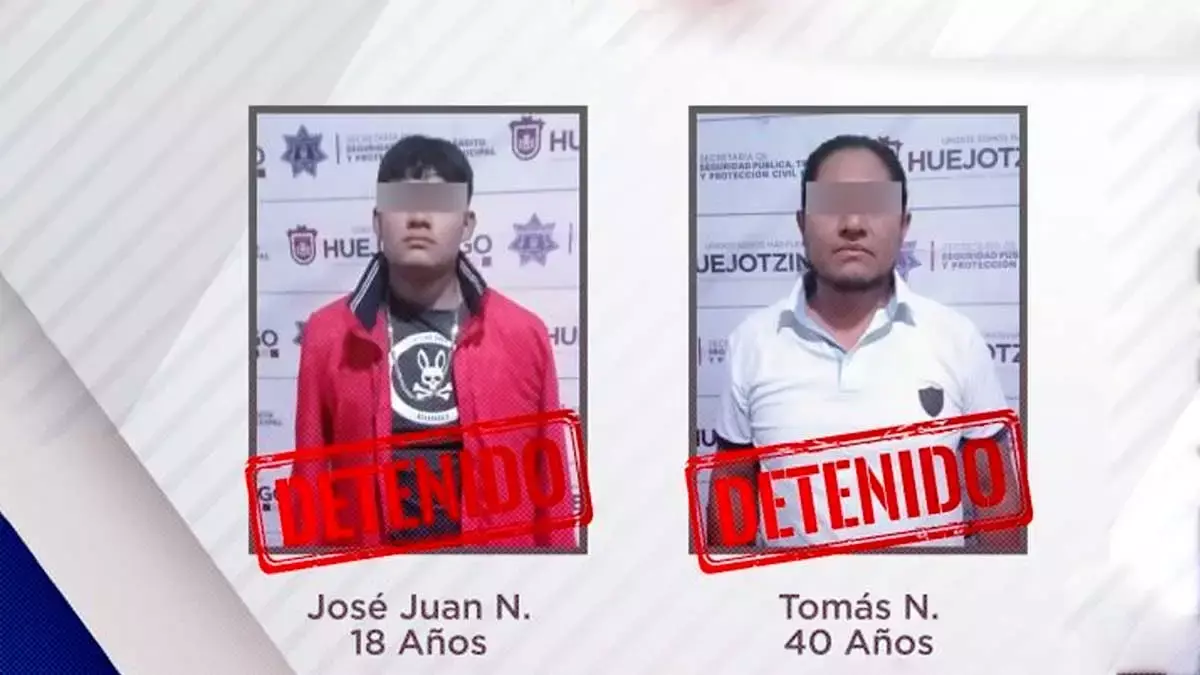 Detienen a dos por robo de tienda de conveniencia en Huejotzingo