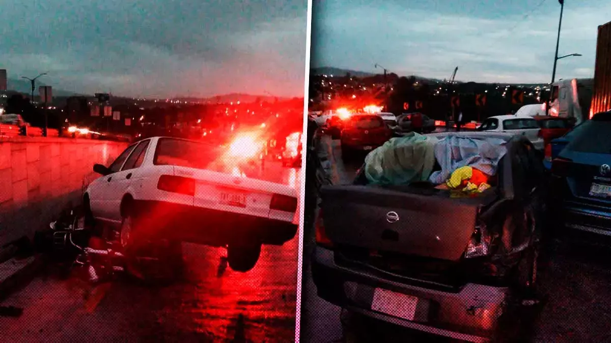 Carambola deja un muerto, 10 heridos y 20 autos dañados en periférico de Puebla