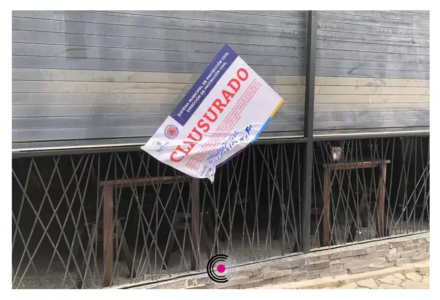Sello de clausurado en Cantaritos de San Andrés Cholula