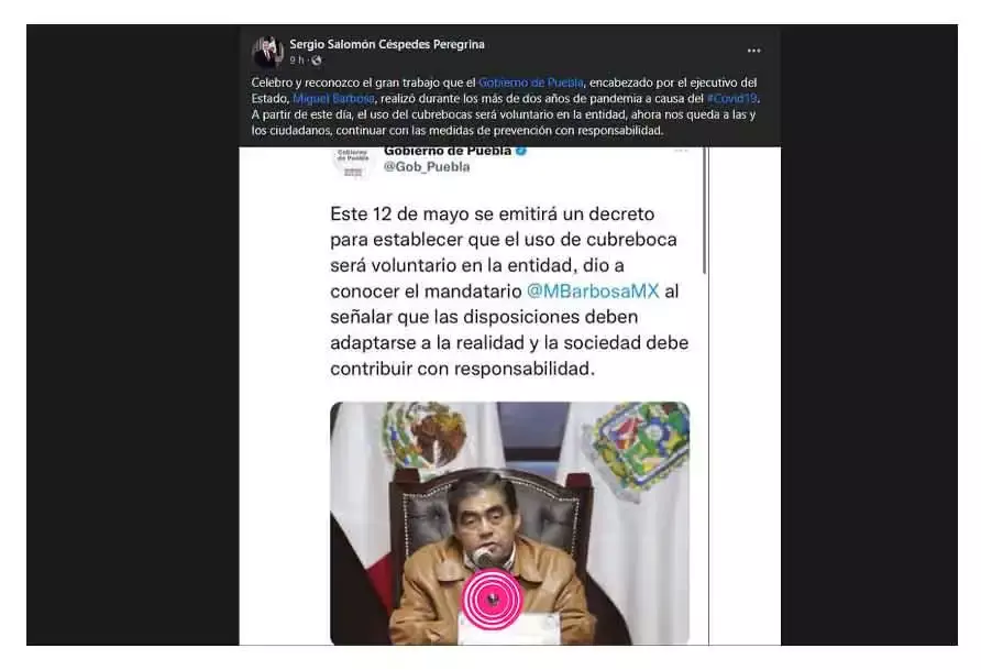 Diputados autorizan uso voluntario cubrebocas Puebla
