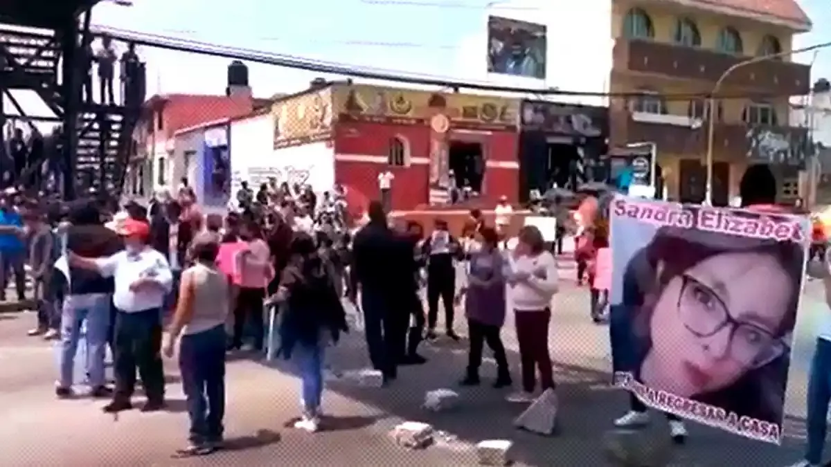 Manifestación en Amozoc.