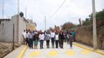Angélica Alvarado inaugura obra de pavimentación con concreto hidráulico de la calle las palmas en Nepopualco